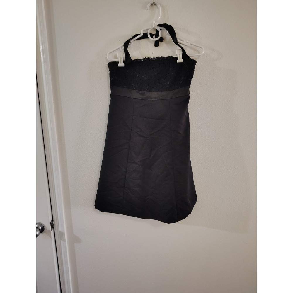 Target Limited Edition Black Lace Halter Cocktail Dress Satin Trim Size 6